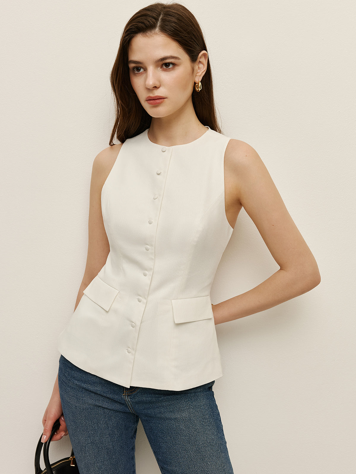 Bow Back Detail Sleeveless Top-Massicos