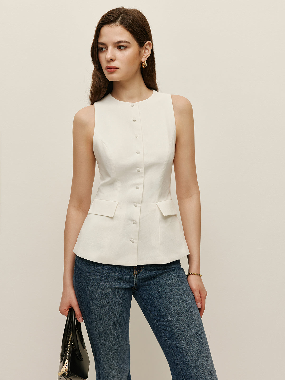 Bow Back Detail Sleeveless Top-Massicos