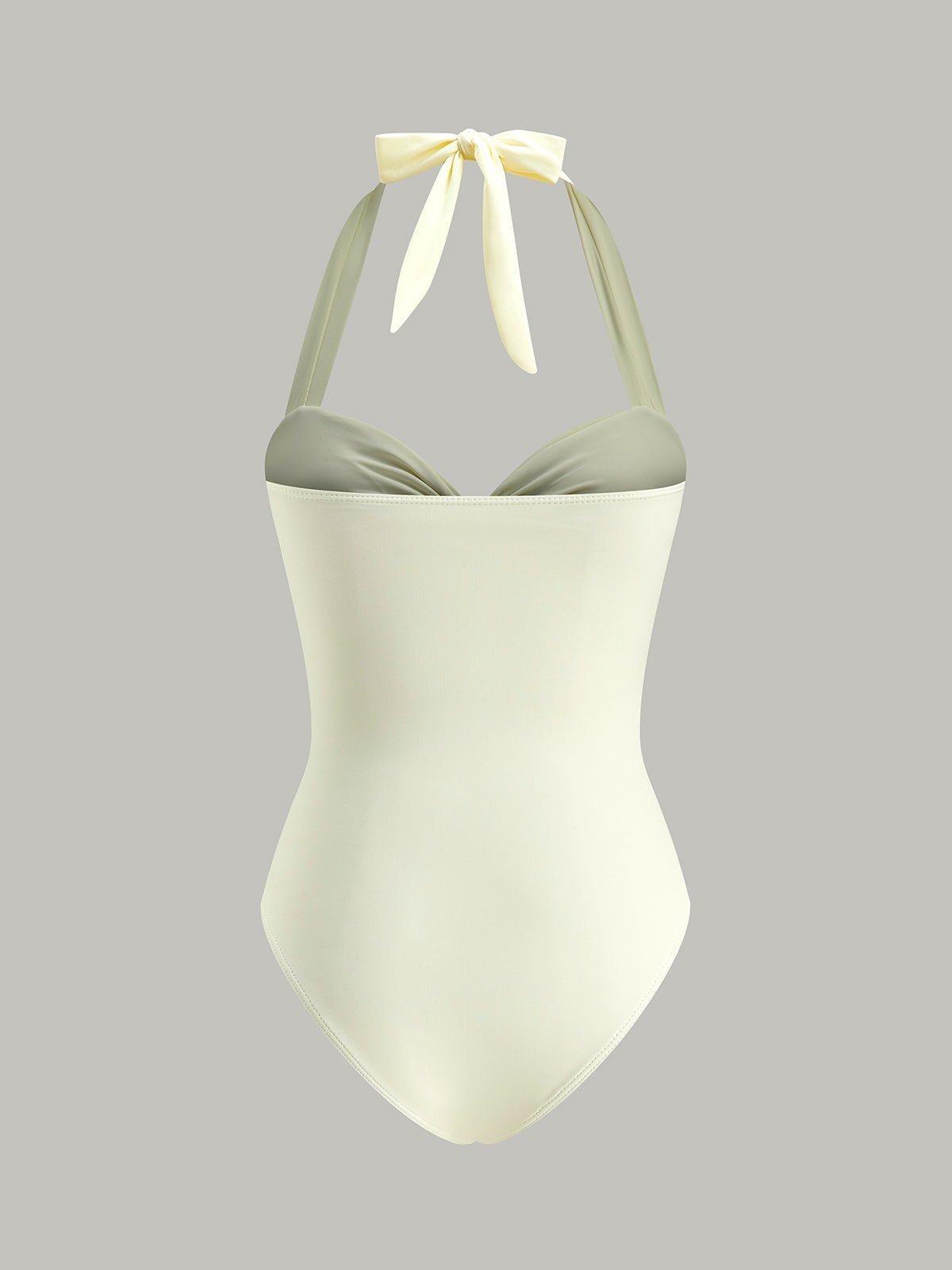Bow Tie Halter One-Piece Swimsuit-Massicos