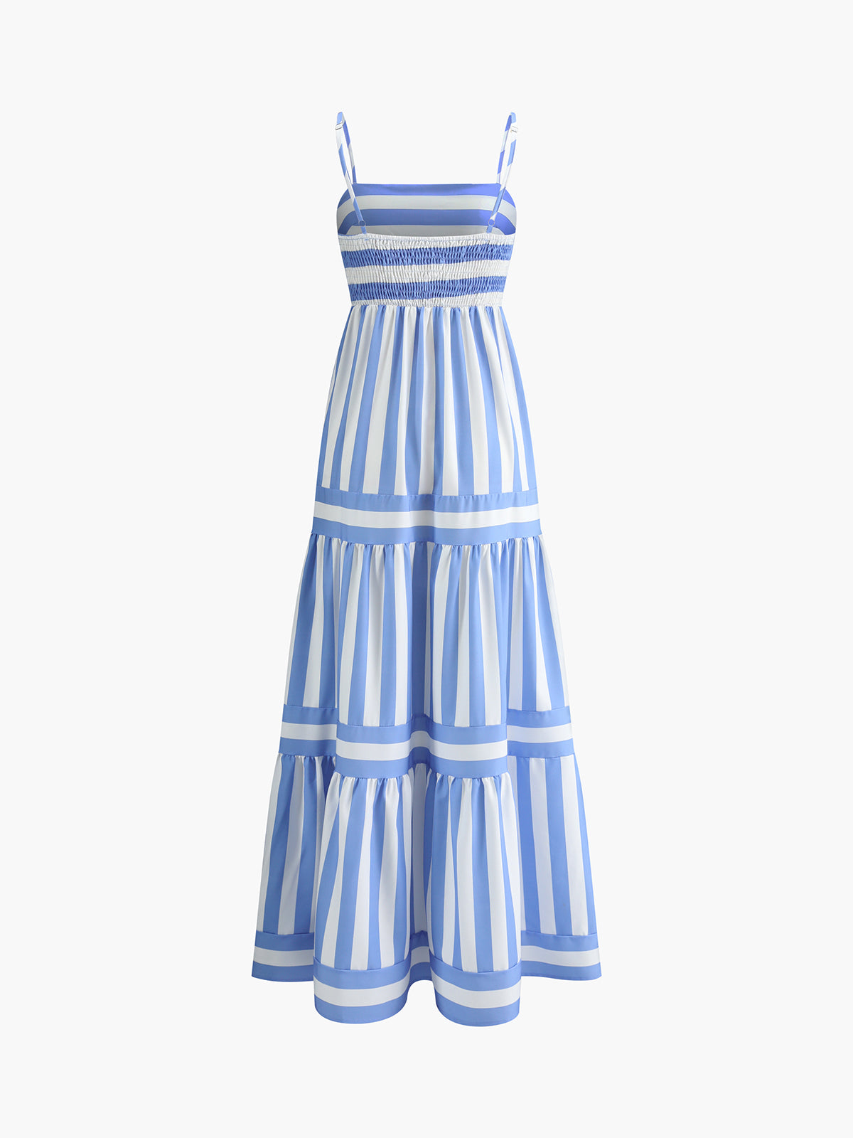 Printed backless pockets long dress-Massicos
