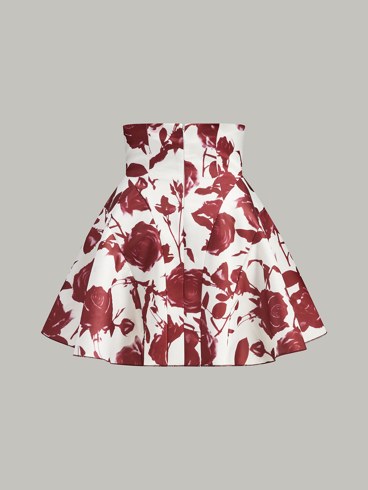 Floral Print Button-Detail Skirt-Massicos