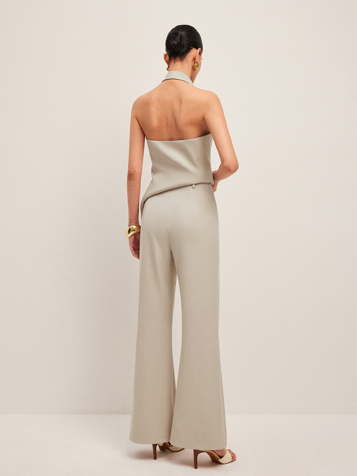 Wide-Leg Midi-Waisted Pants-Massicos