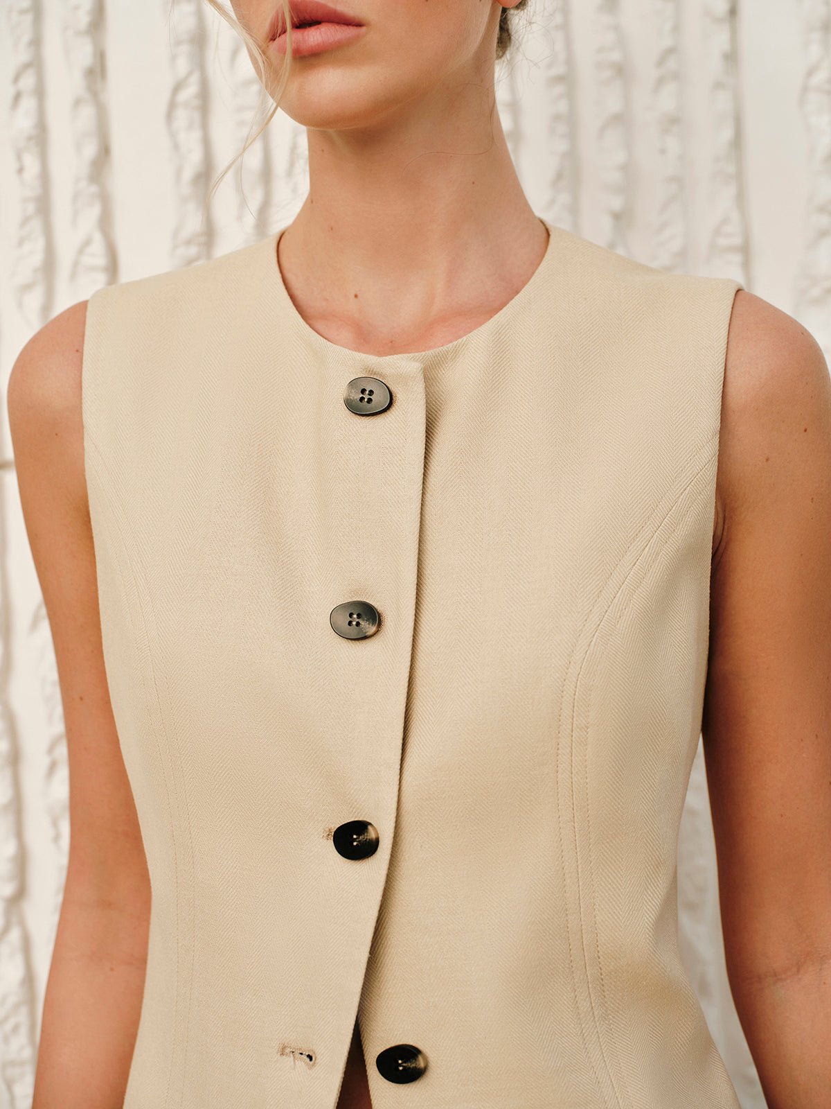 Cotton & Linen Tie-Back Shorts Set-Massicos