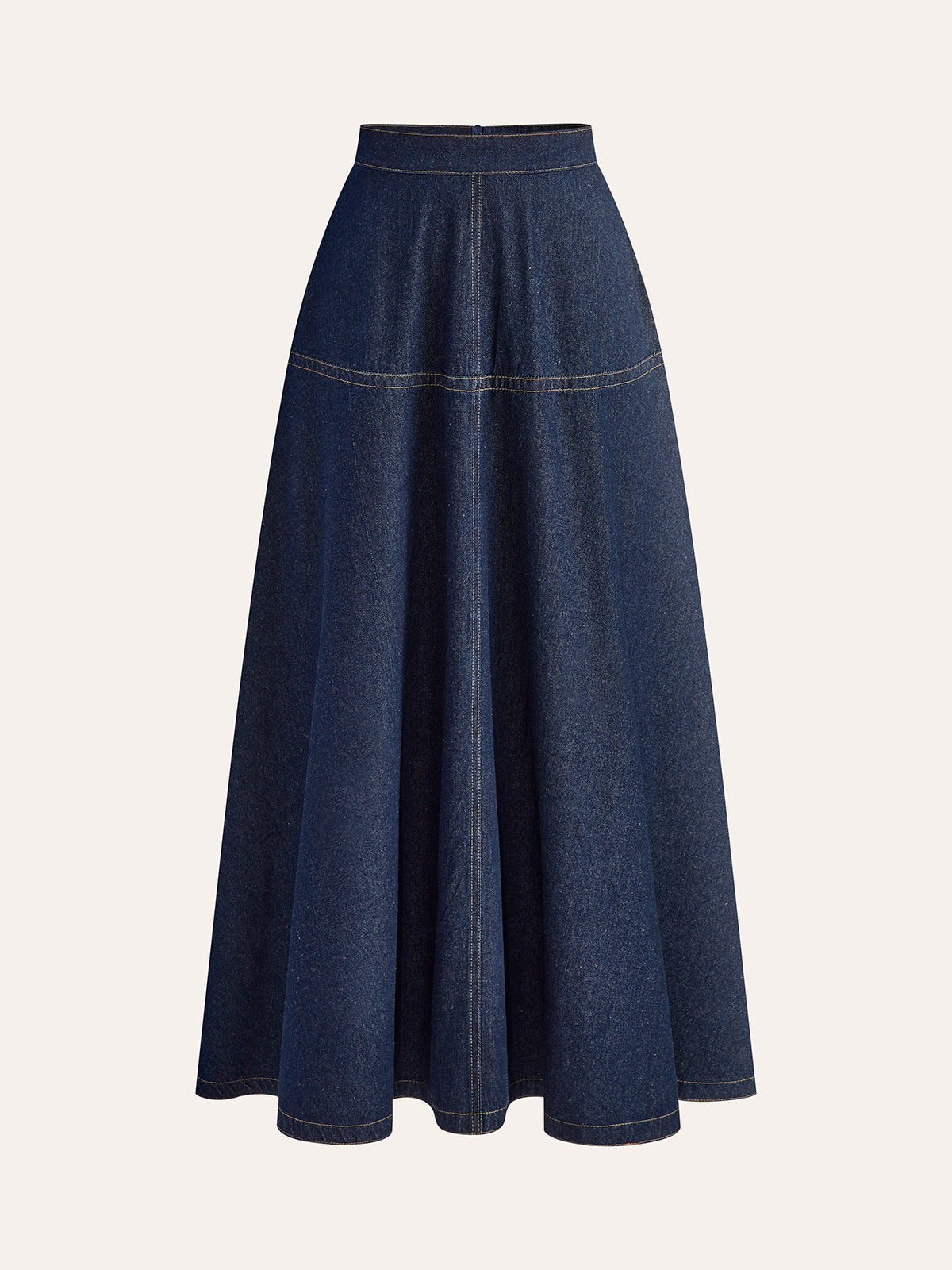 A-Line Denim Skirt With Side Pockets-Massicos