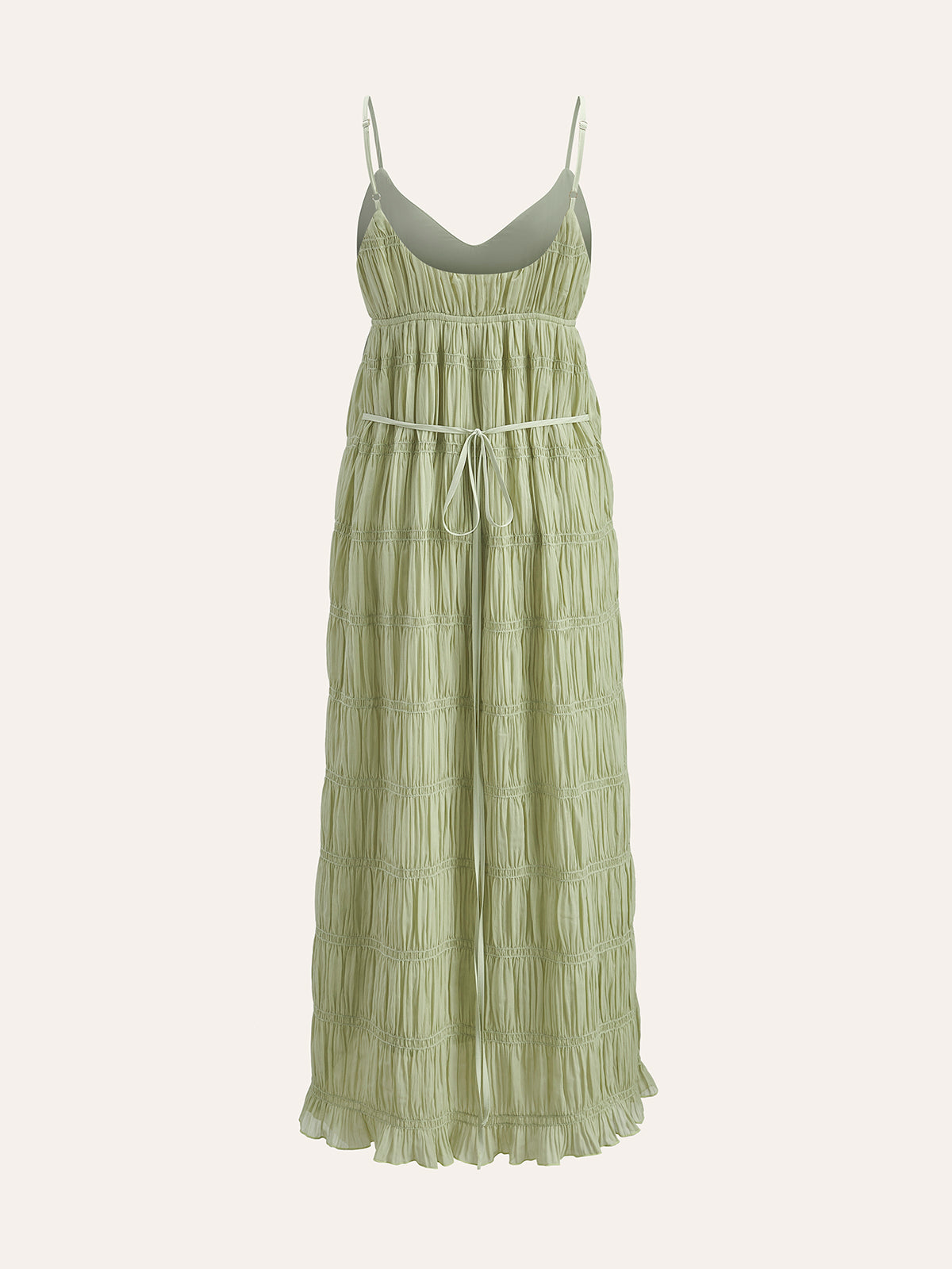 Semi-Sheer Strappy Pleated Dress-Massicos