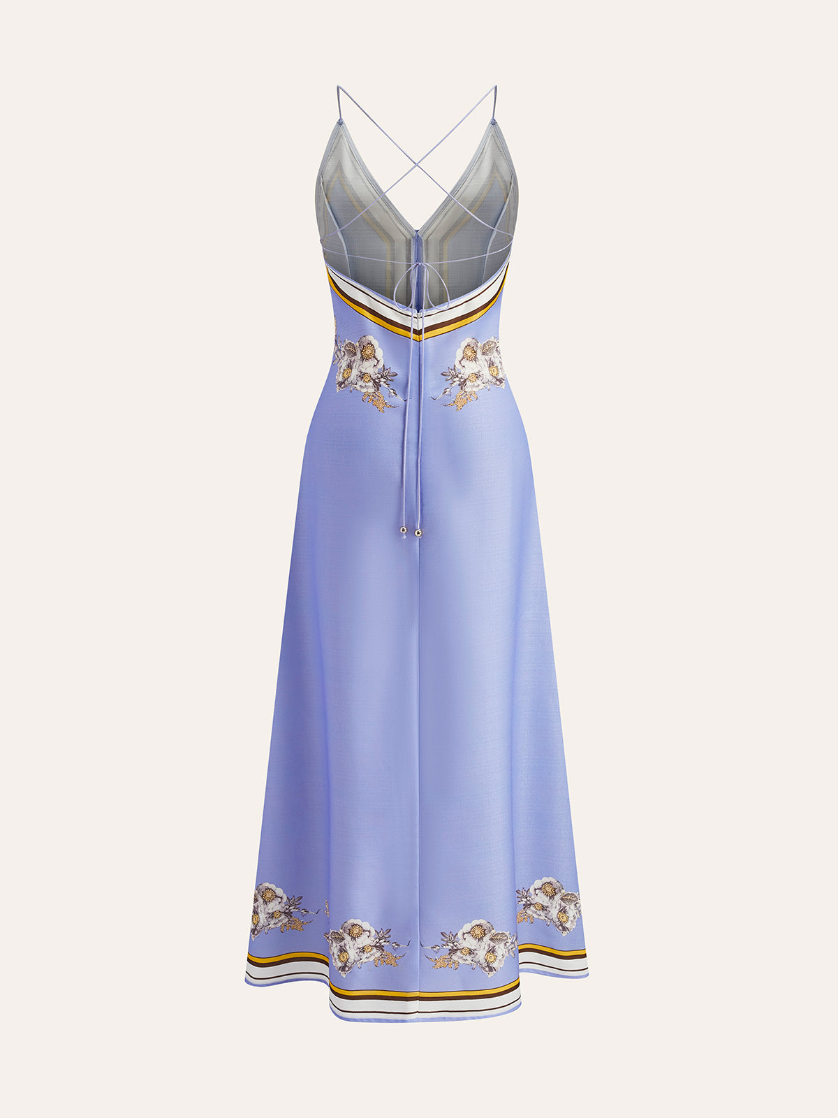 Casual Floral Printed Halter Long Dress-Massicos