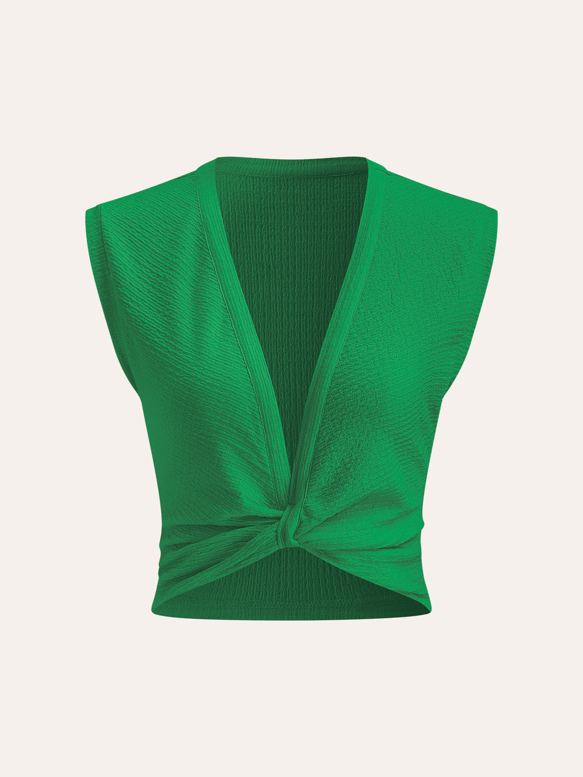 V-Neck Knot Front Sleeveless Top-Massicos