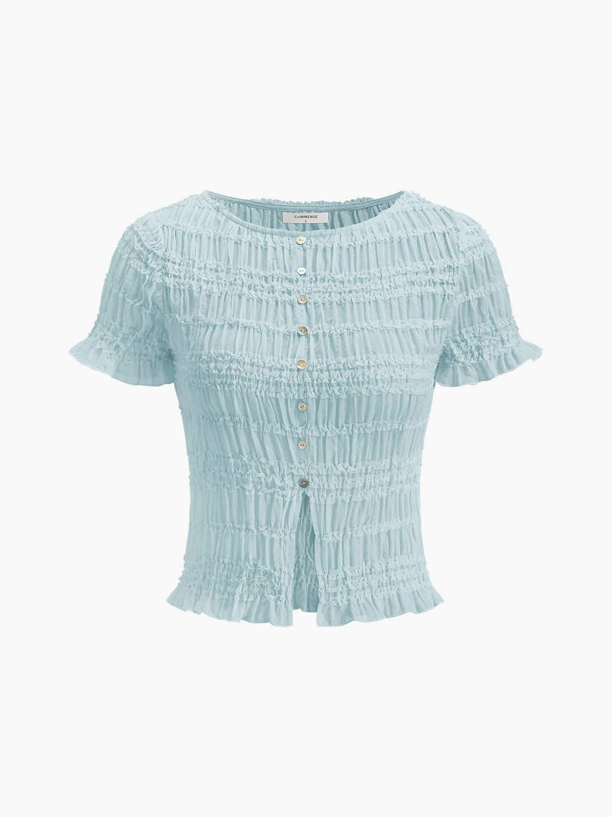 Ruffled Crop Top Skirt Set-Massicos