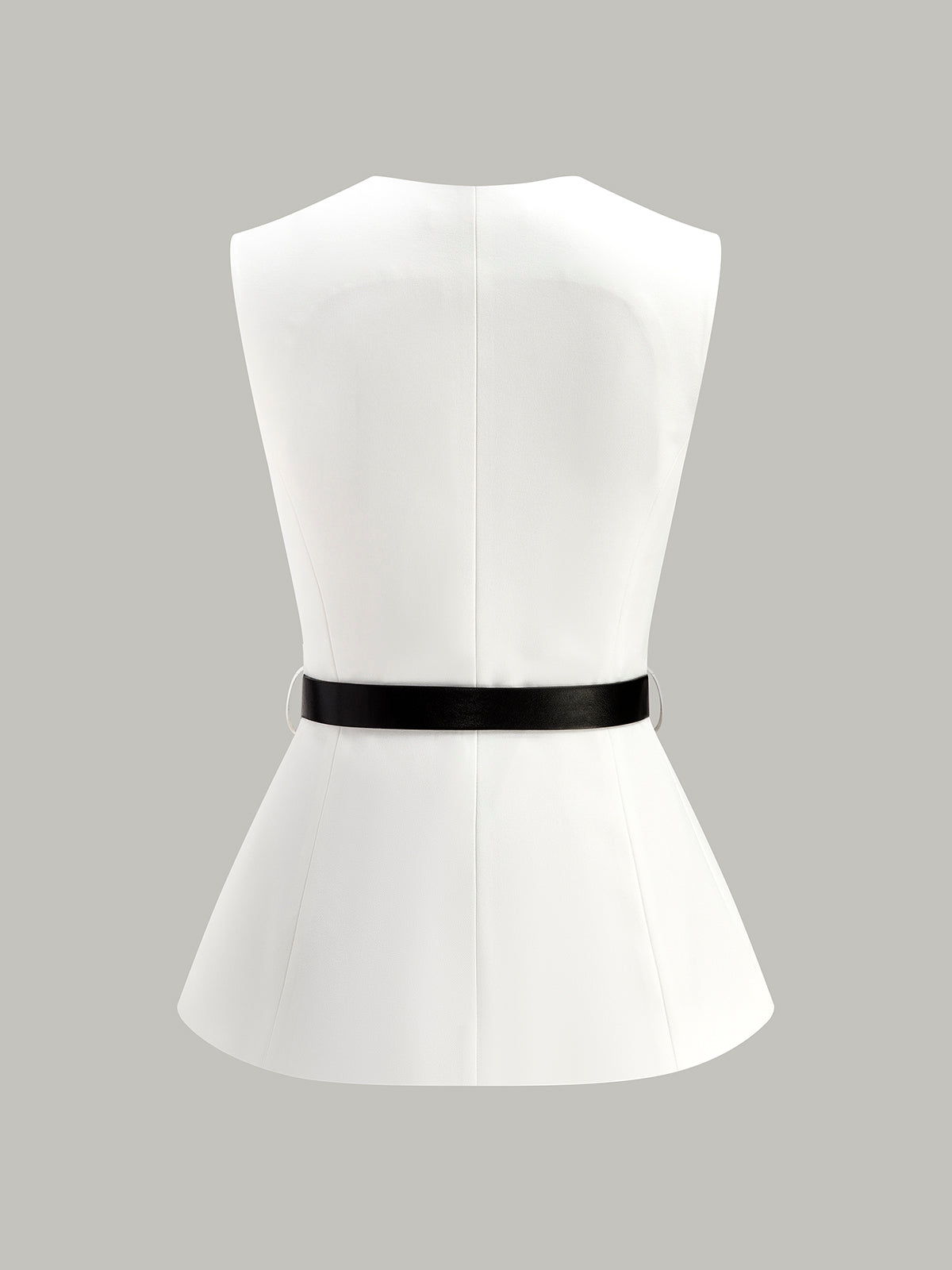 Button Detail Pockets Top With Belt-Massicos
