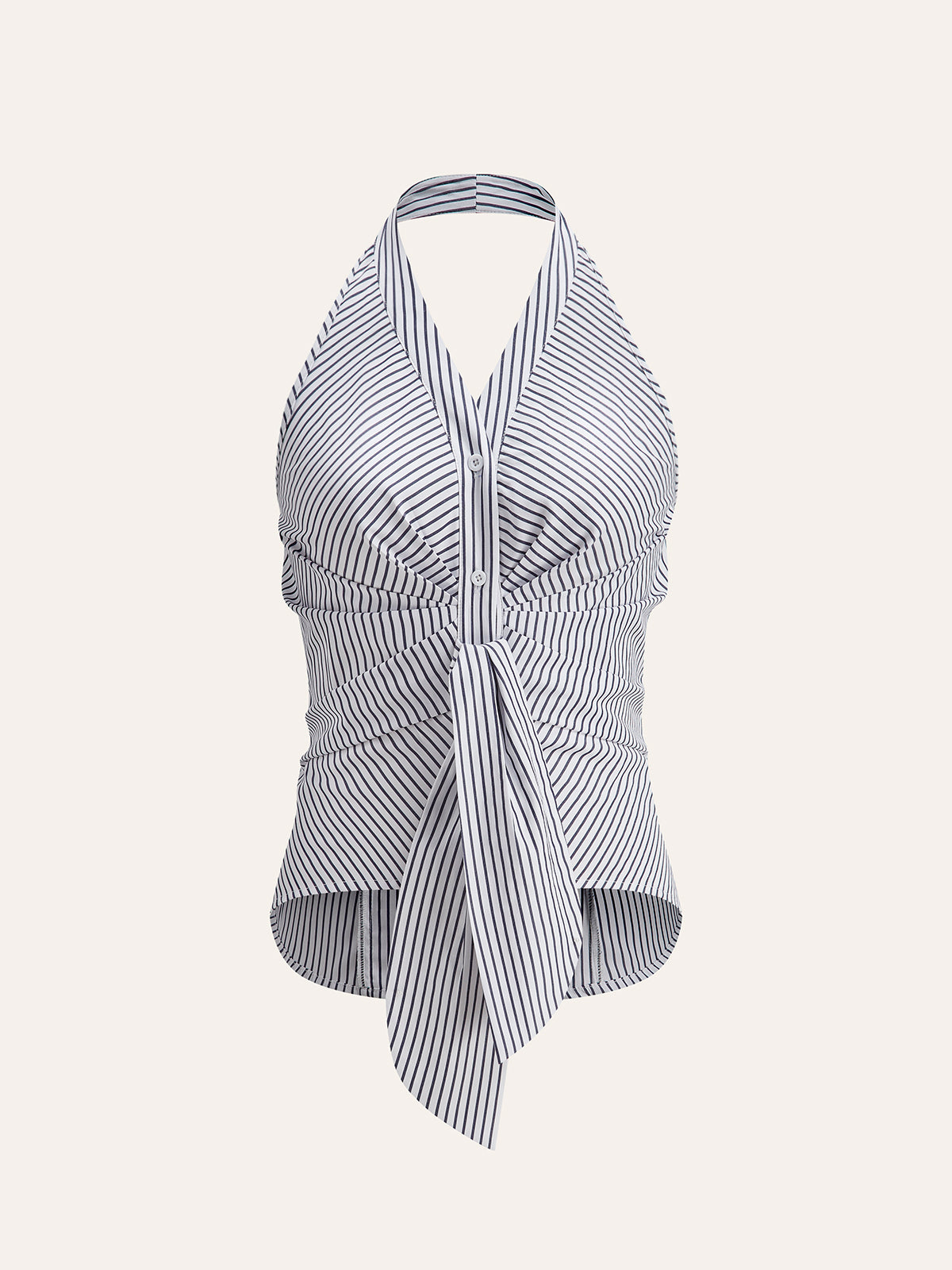 Striped Halter Tie Top-Massicos