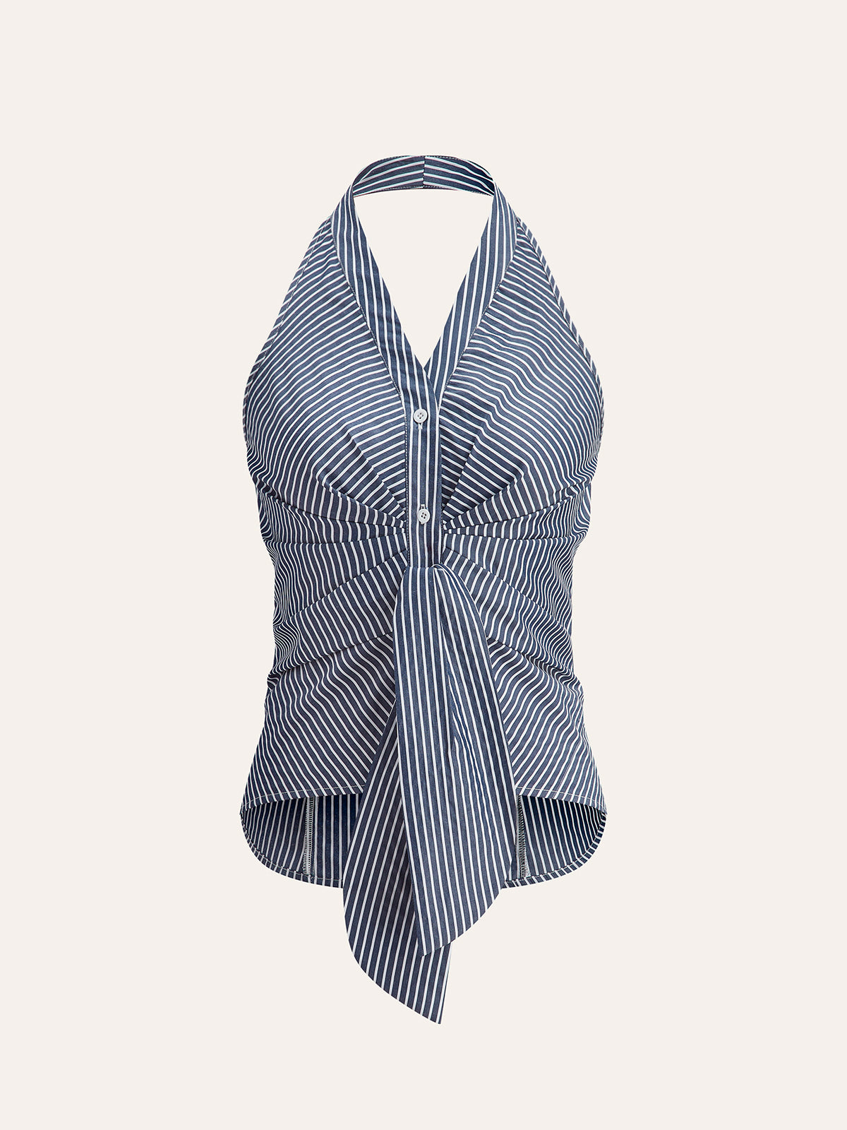 Striped Halter Tie Top-Massicos
