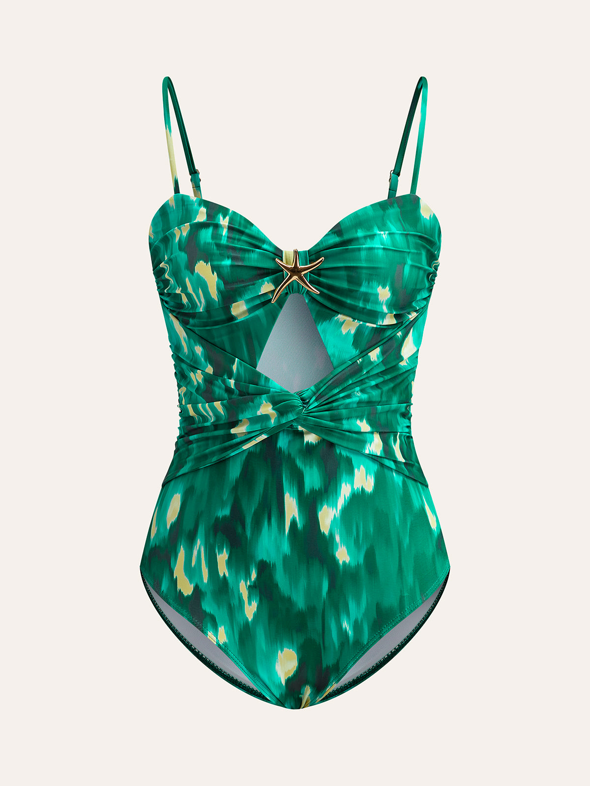 Starfish Detail Wrap One-Piece Swimsuit-Massicos