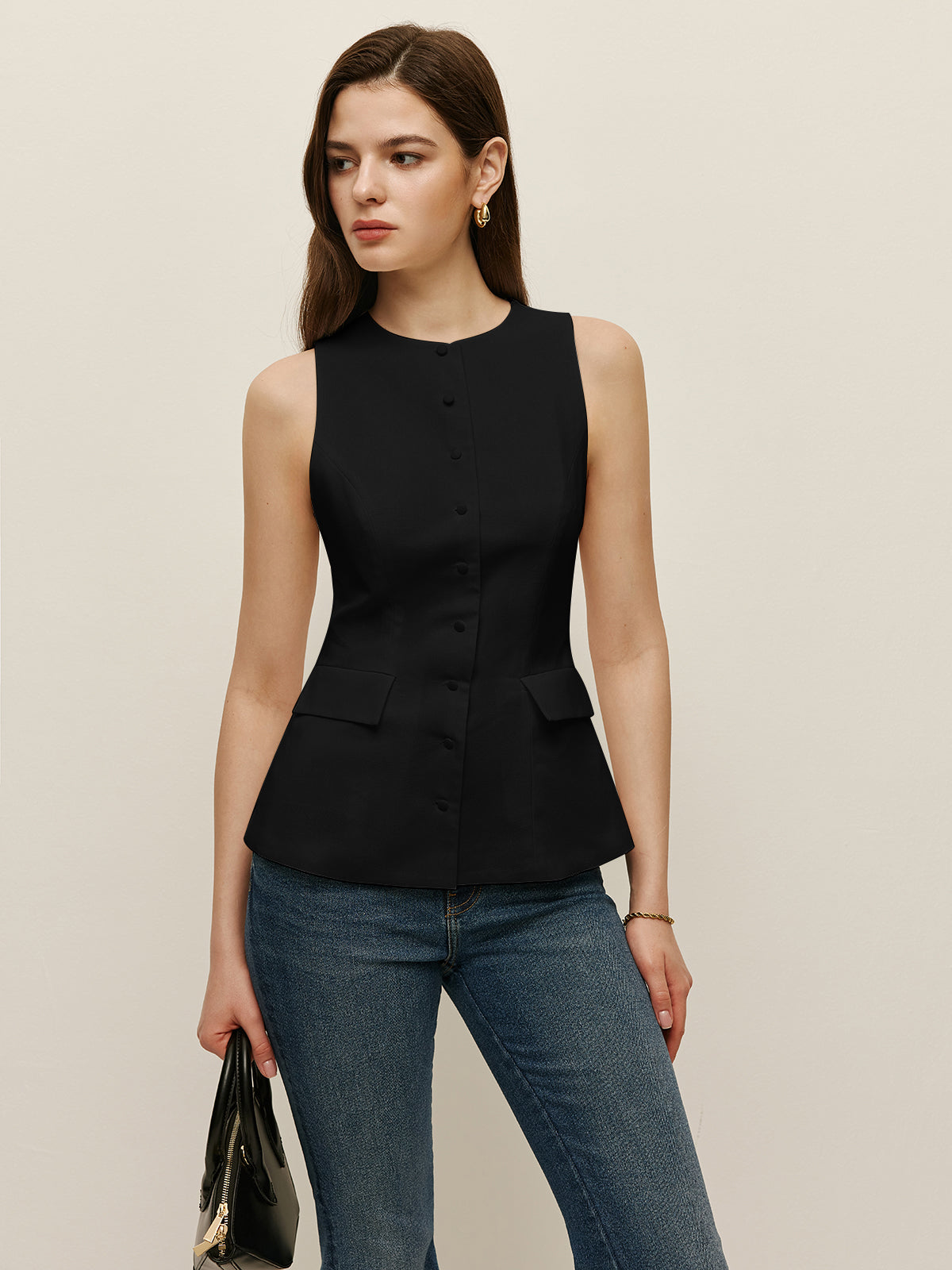 Bow Back Detail Sleeveless Top-Massicos