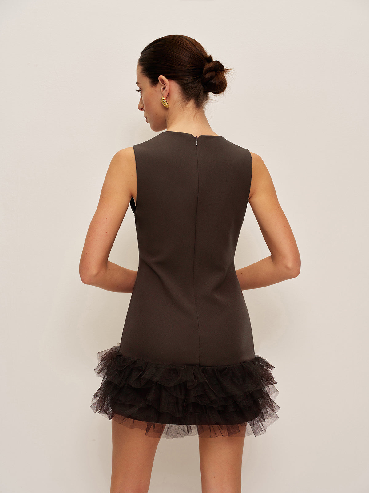 Ruffled Hem Sleeveless Dress-Massicos