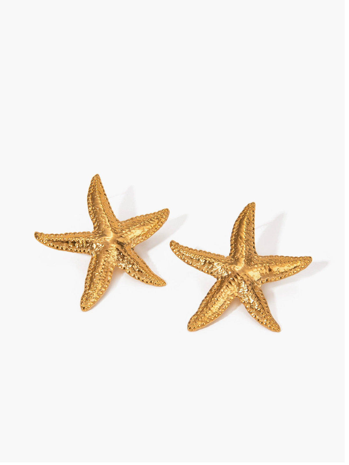 Gold Starfish Stud Earrings-Massicos
