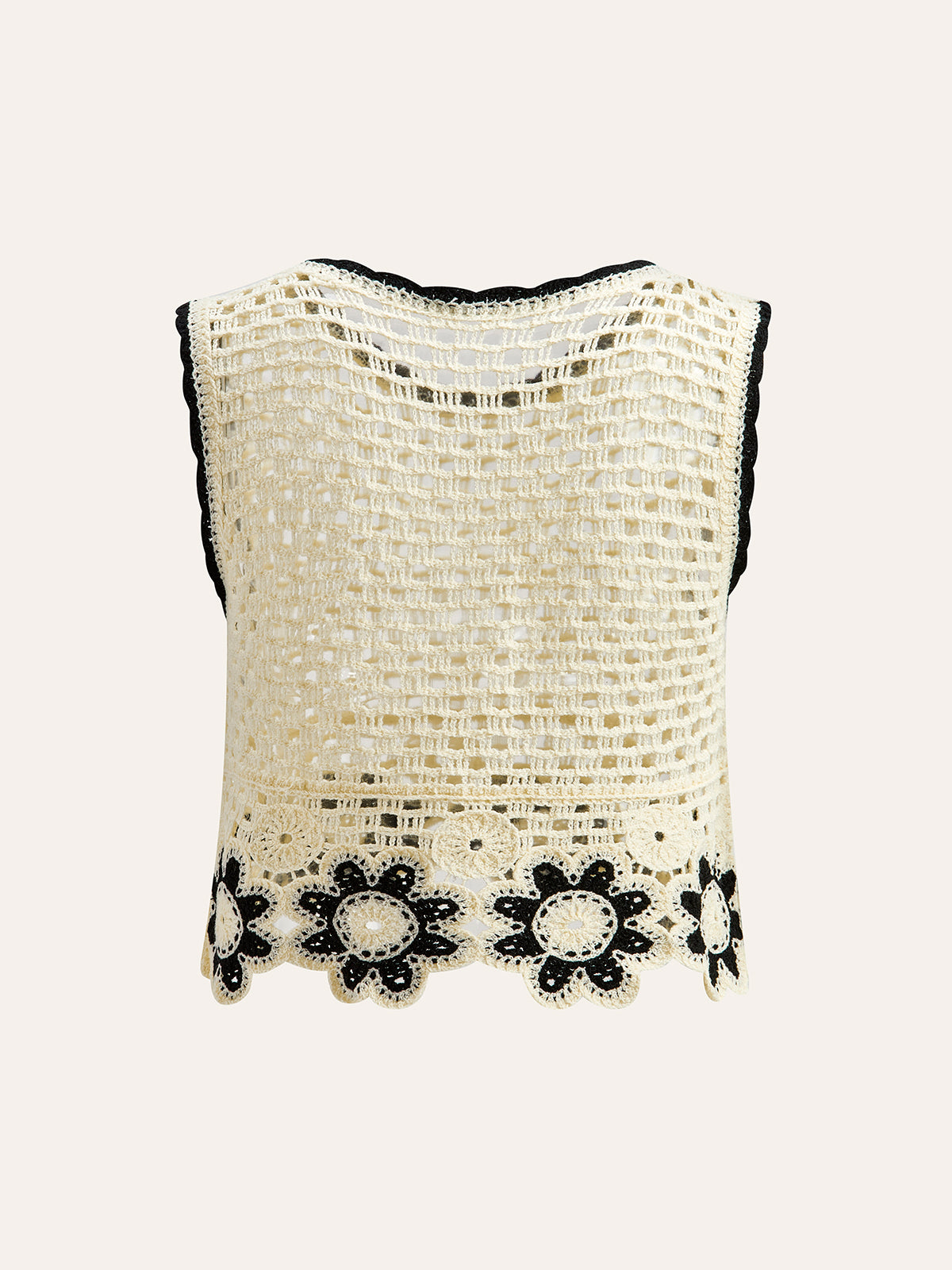 Crochet Floral Top With Pant Set-Massicos
