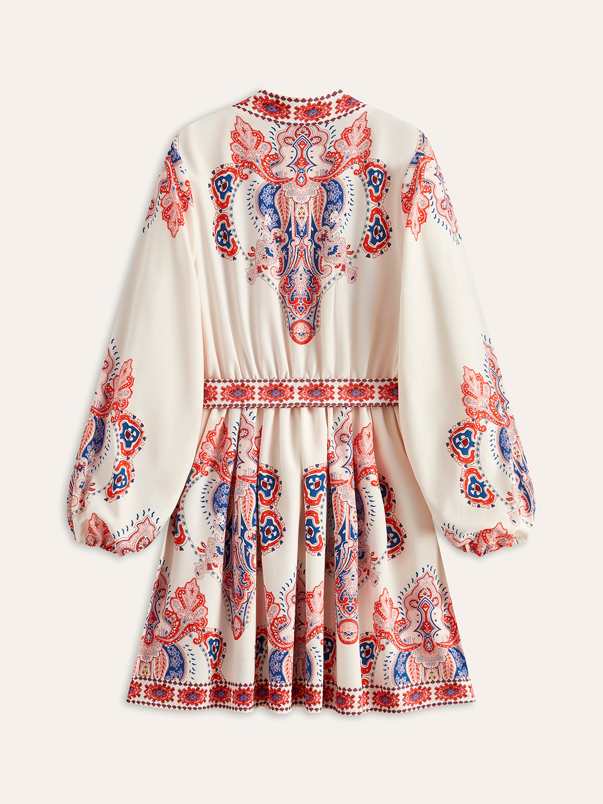 Floral Print Buttoned Belted Dress-Massicos