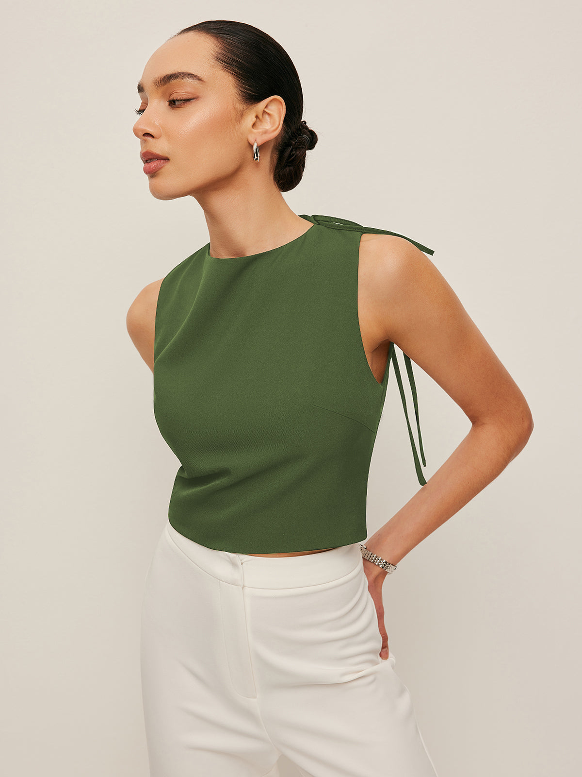 Asymmetrical Open-Back Tie Top-Massicos