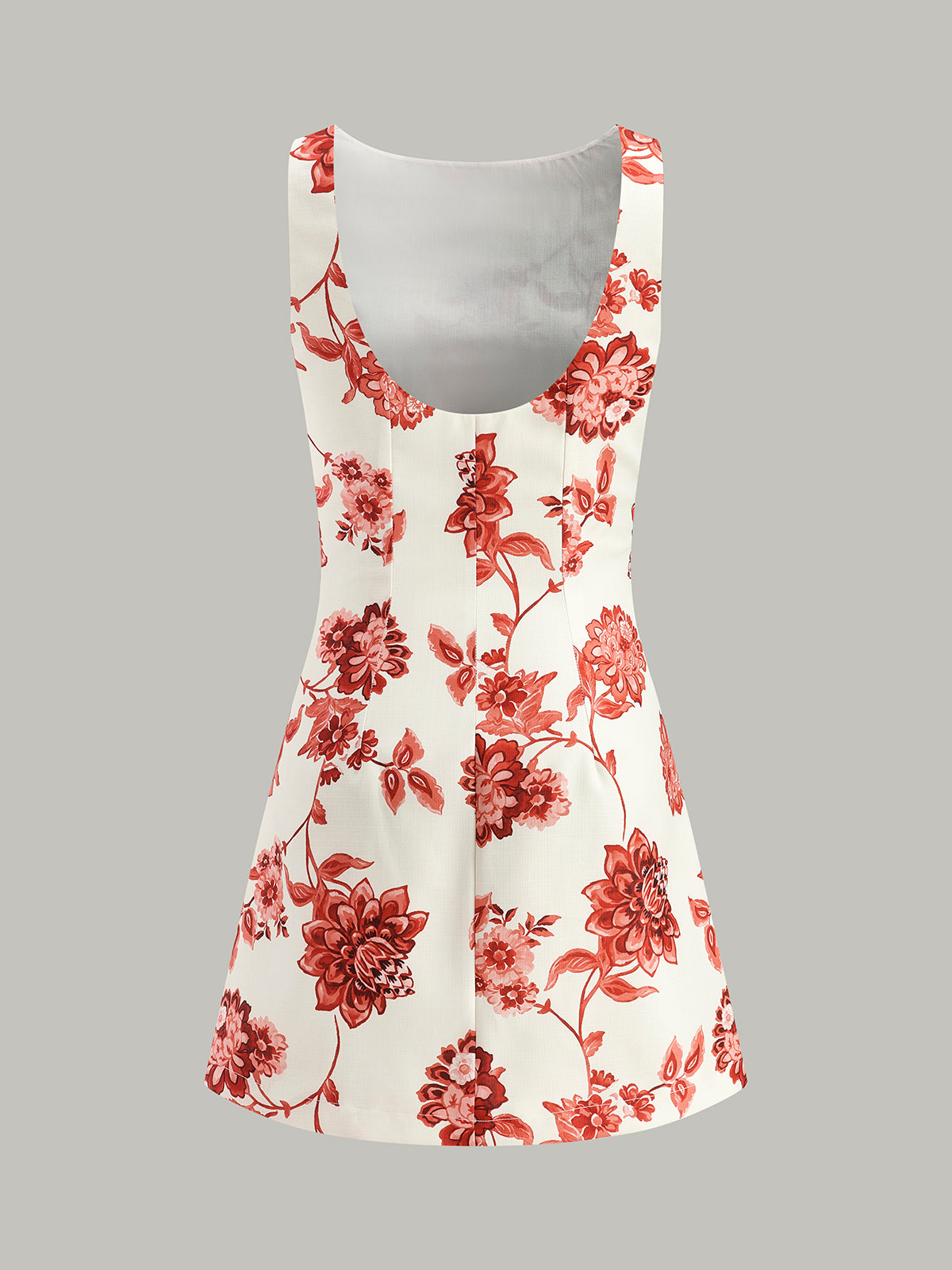 Floral Backless A-Line Dress-Massicos