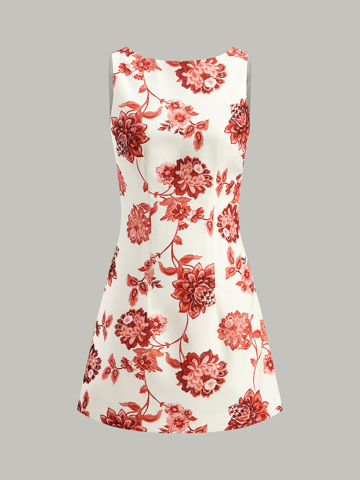 Floral Backless A-Line Dress-Massicos