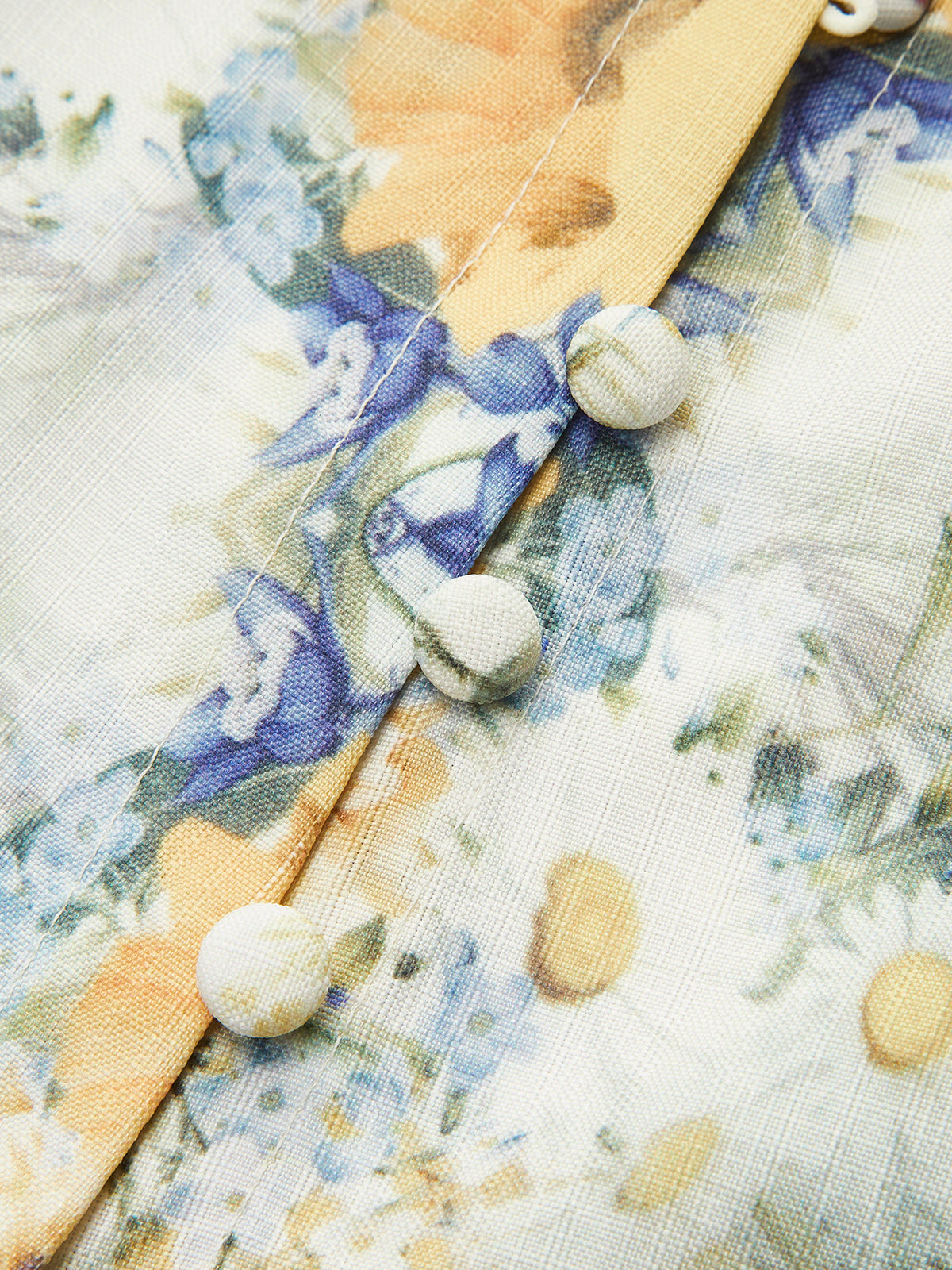 Belted Balloon Sleeve Floral Dress-Massicos