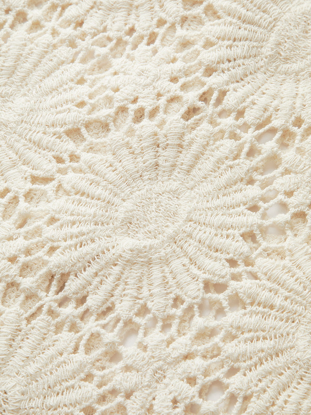 Crochet Floral Button-Front Cardigan-Massicos