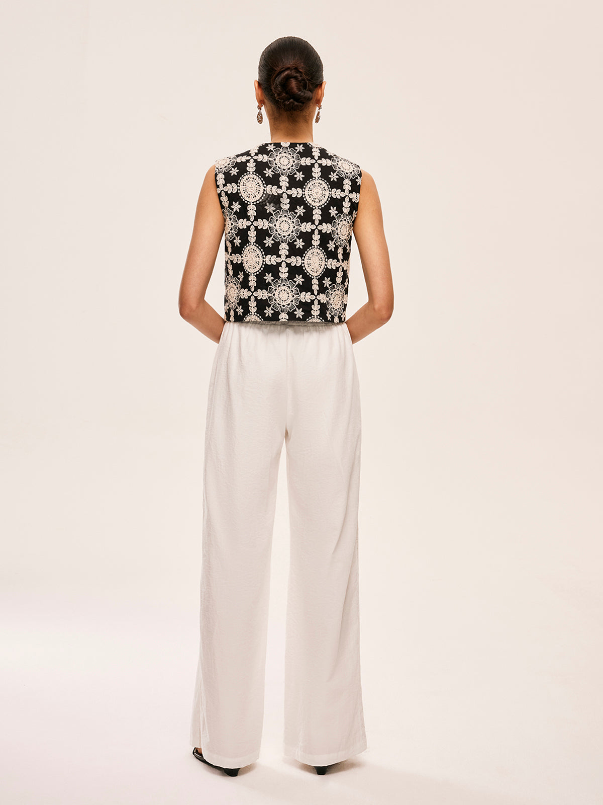 High-Waist Semi-Sheer Pants With Pockets-Massicos