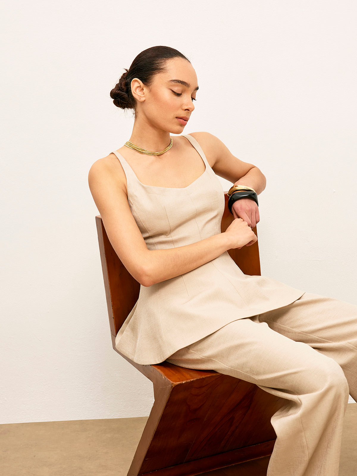 Back Zipper Peplum Flare Top-Massicos