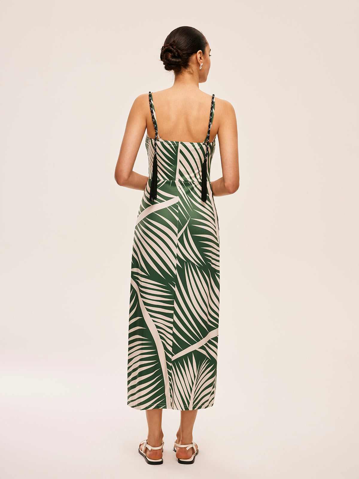 Tassel Detail Slit Cami Dress-Massicos