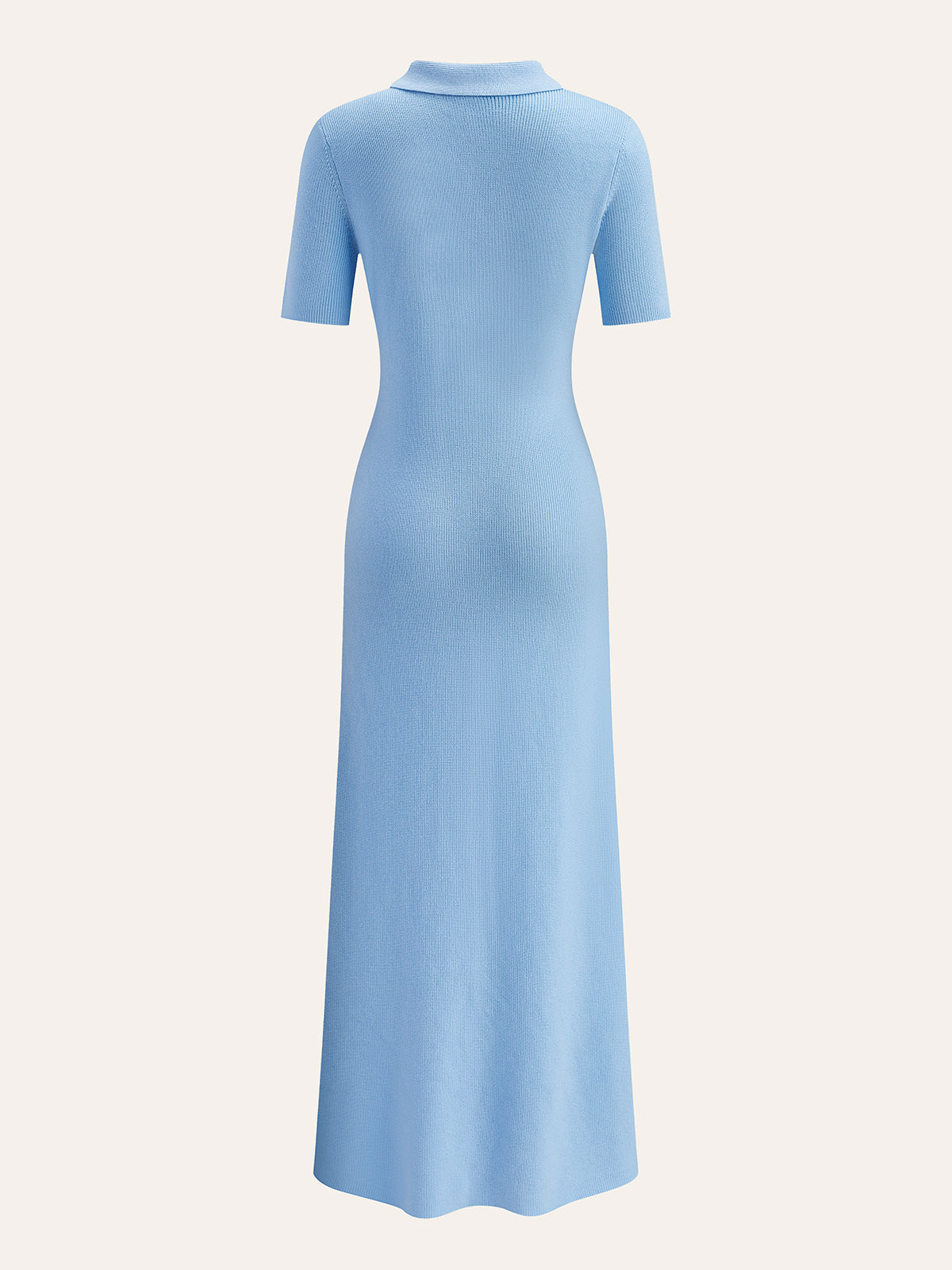 Metal Button Collar Midi Dress-Massicos