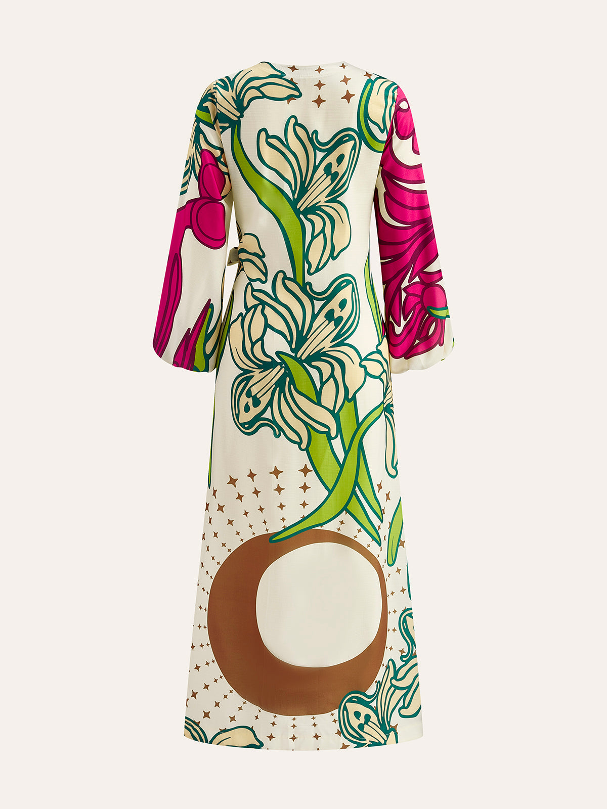 Floral Wrap Dress With Tie Waist-Massicos