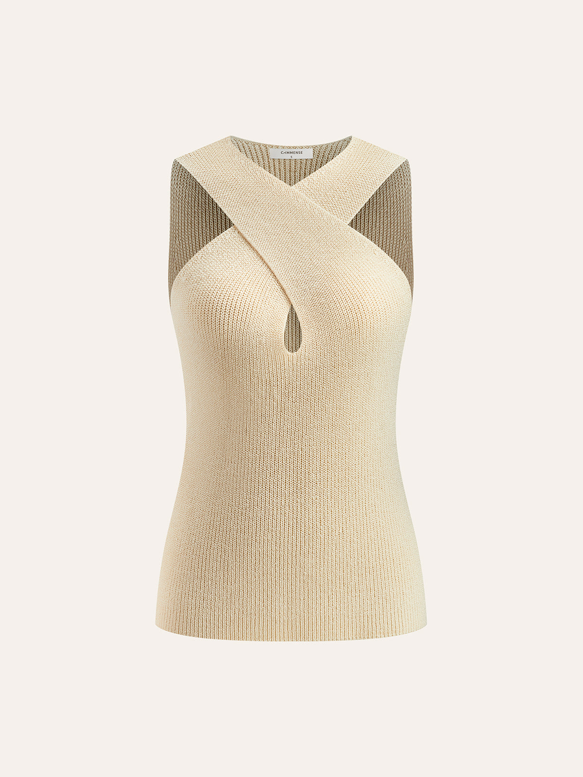 Halter Cross-Over Collar Tank Top-Massicos
