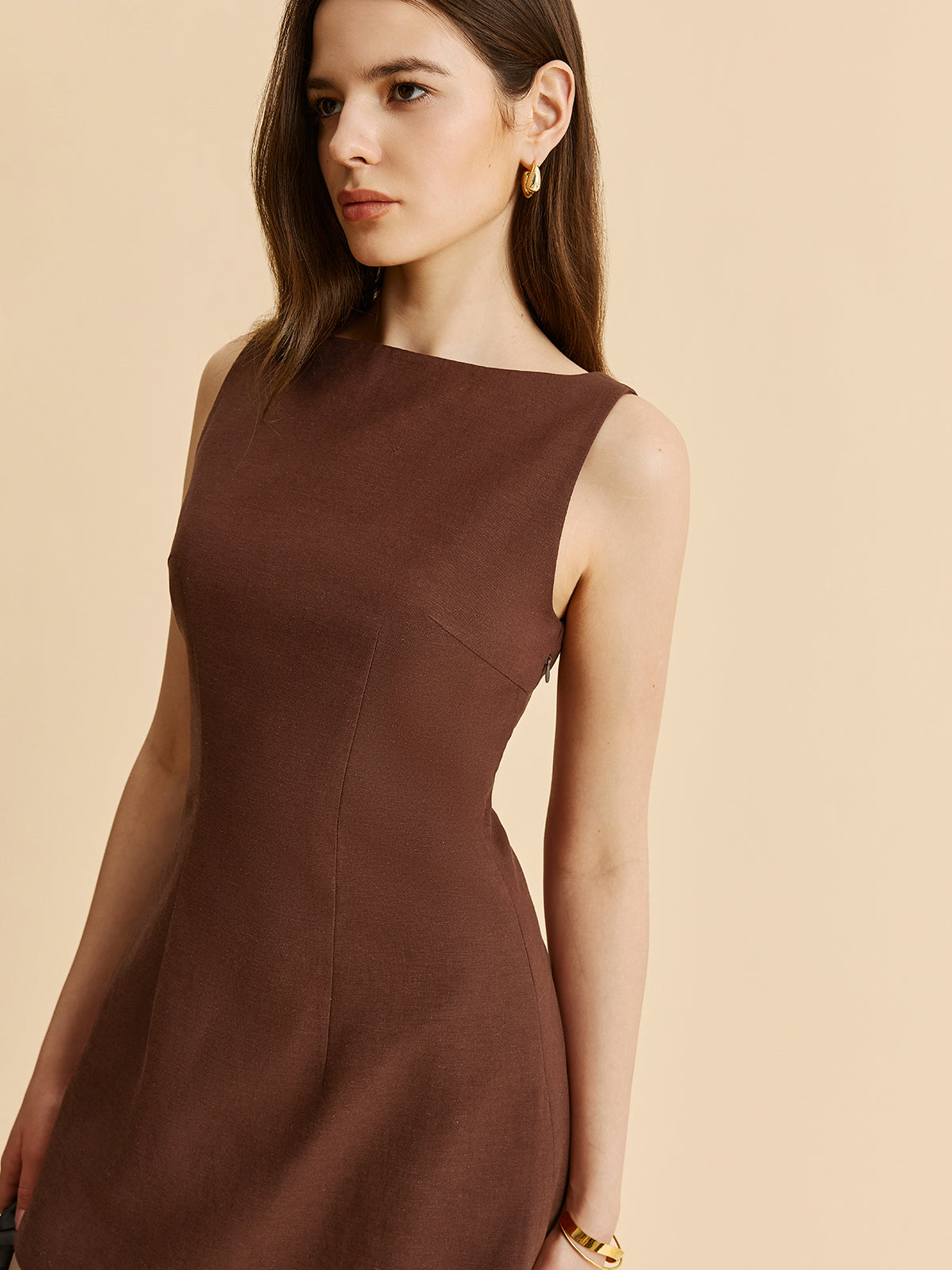 Low Back Sleeveless Flared Dress-Massicos