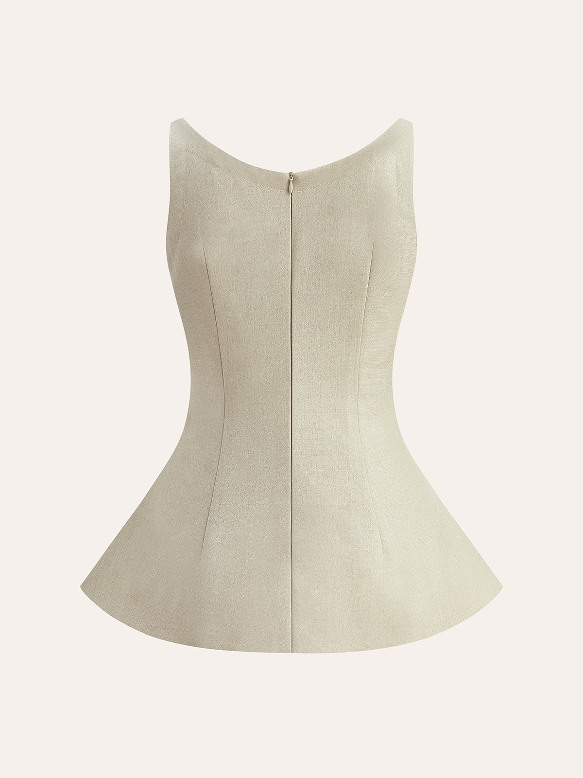 Back Zipper Peplum Flare Top-Massicos