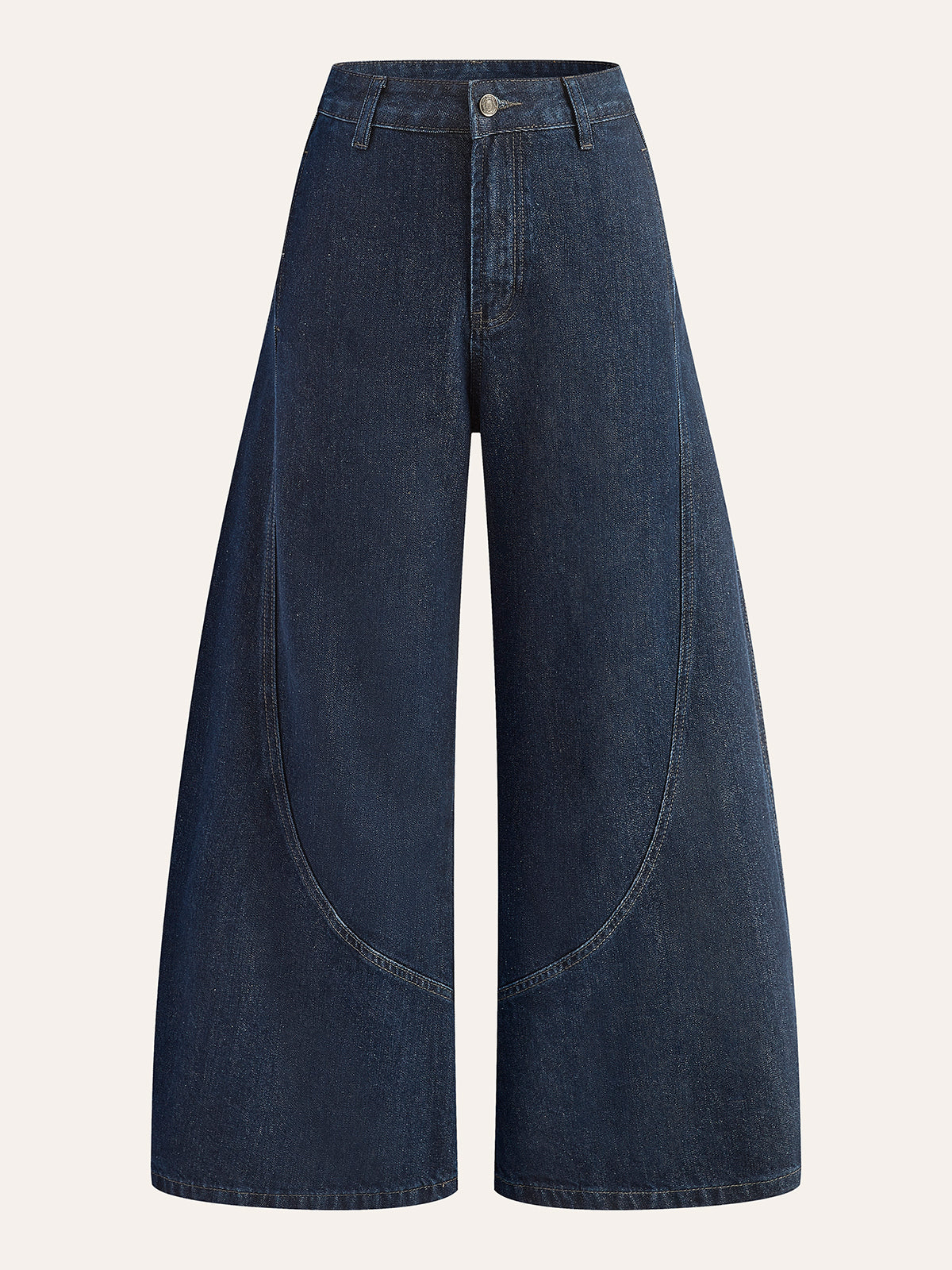 Cotton Mid-Waist Wide-Leg Jeans-Massicos