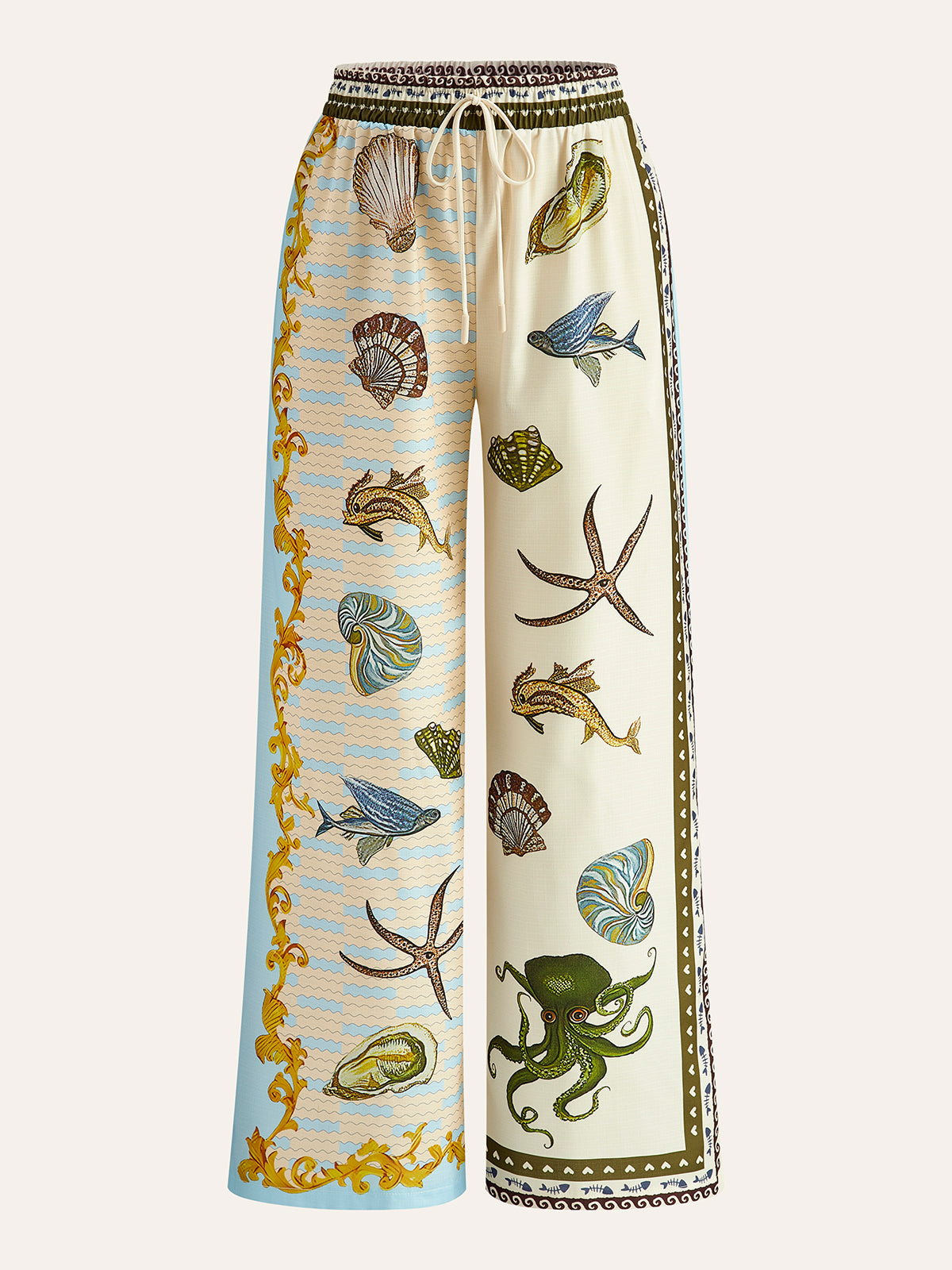 Printed Shirt With Drawstring Pants Set-Massicos