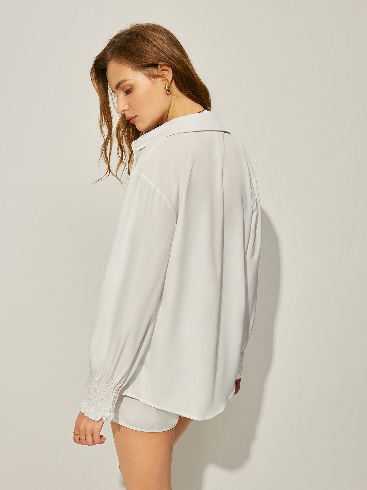 Three-Piece Shirt Bikini Top With Shorts Set-Massicos