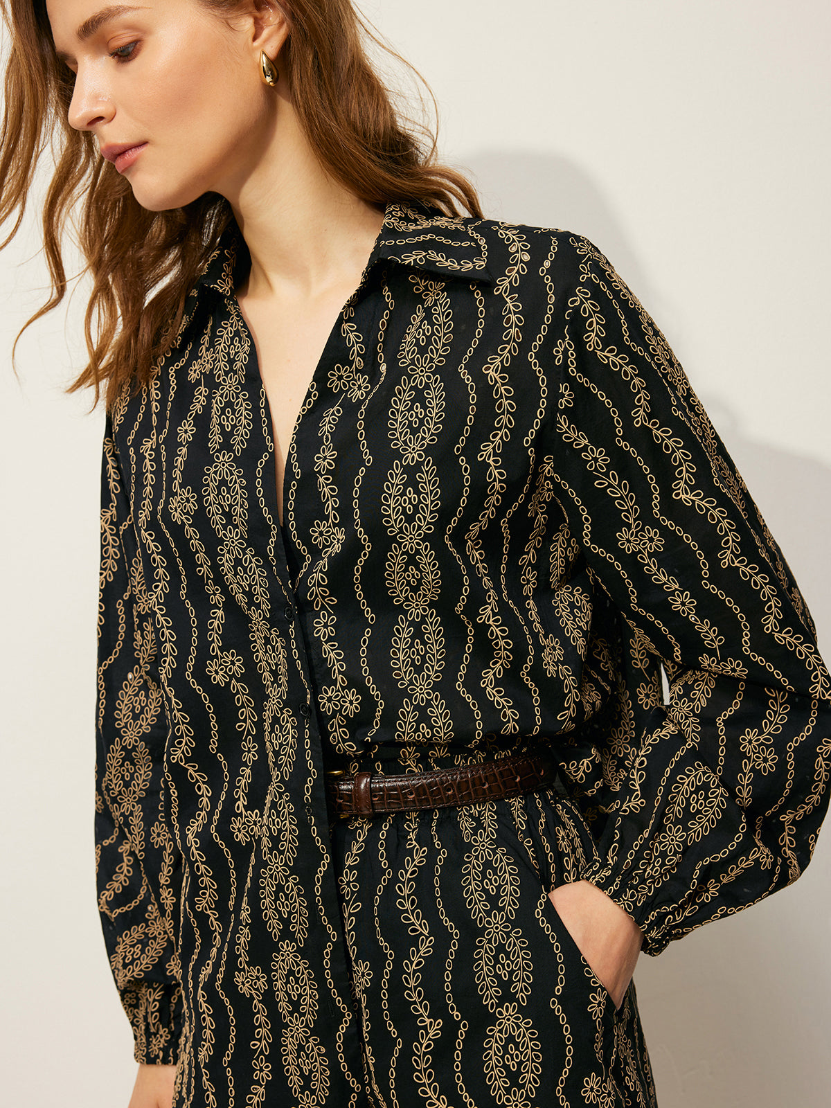 Printed Shirt Shorts Set Without Belt-Massicos