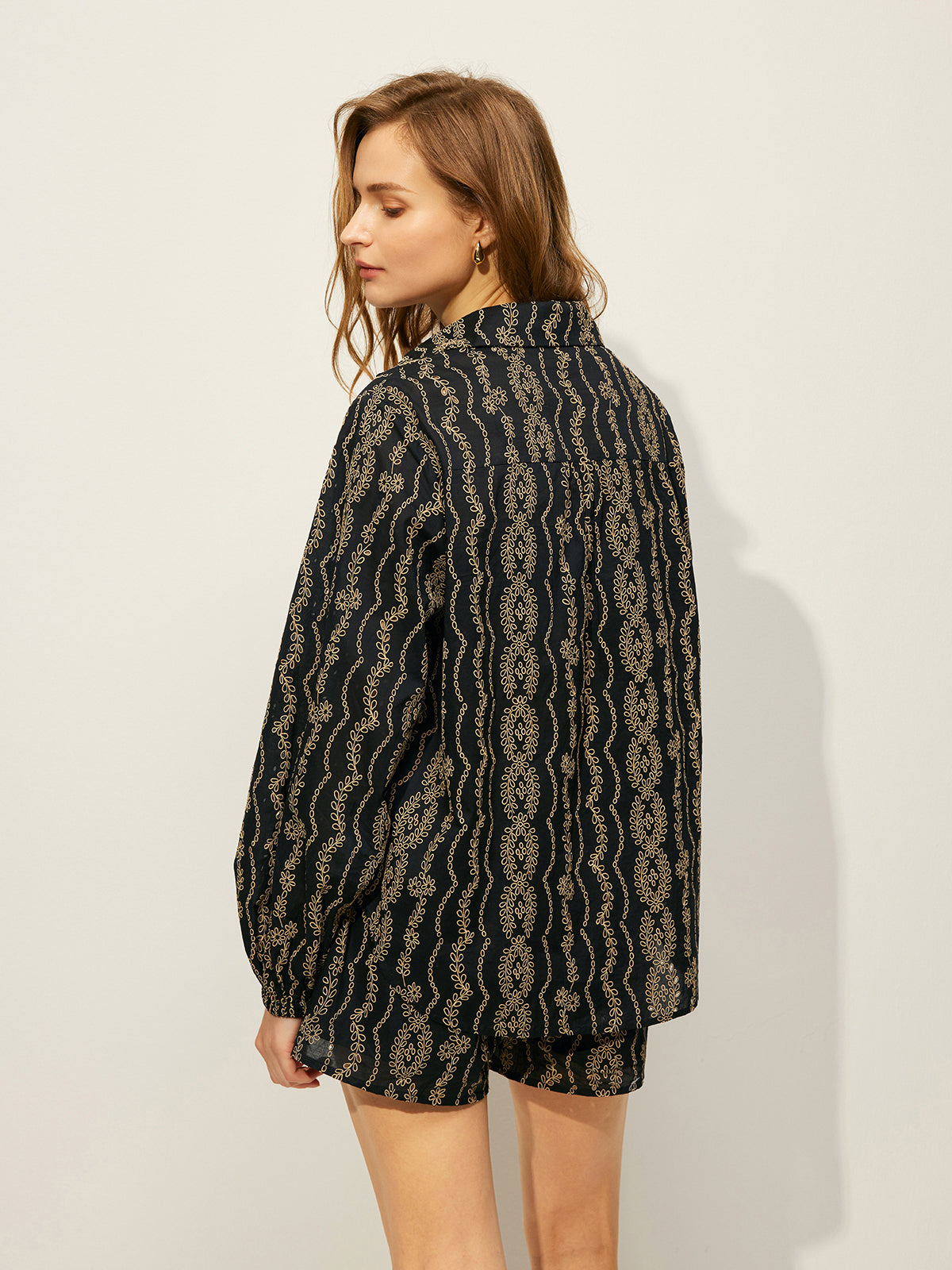 Printed Shirt Shorts Set Without Belt-Massicos