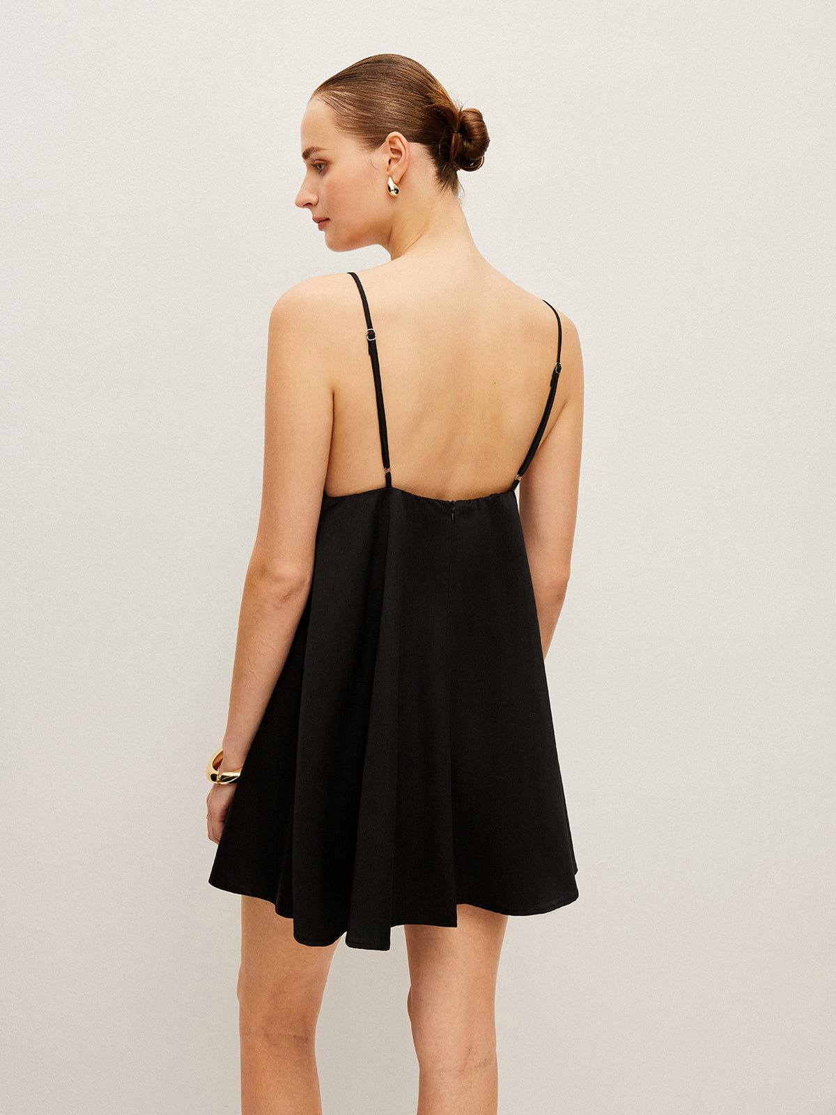 V-Neck Flared Cami Dress-Massicos
