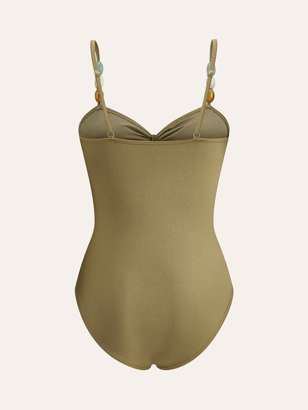Beaded Strap Cut-out One-Piece Swimsuit-Massicos