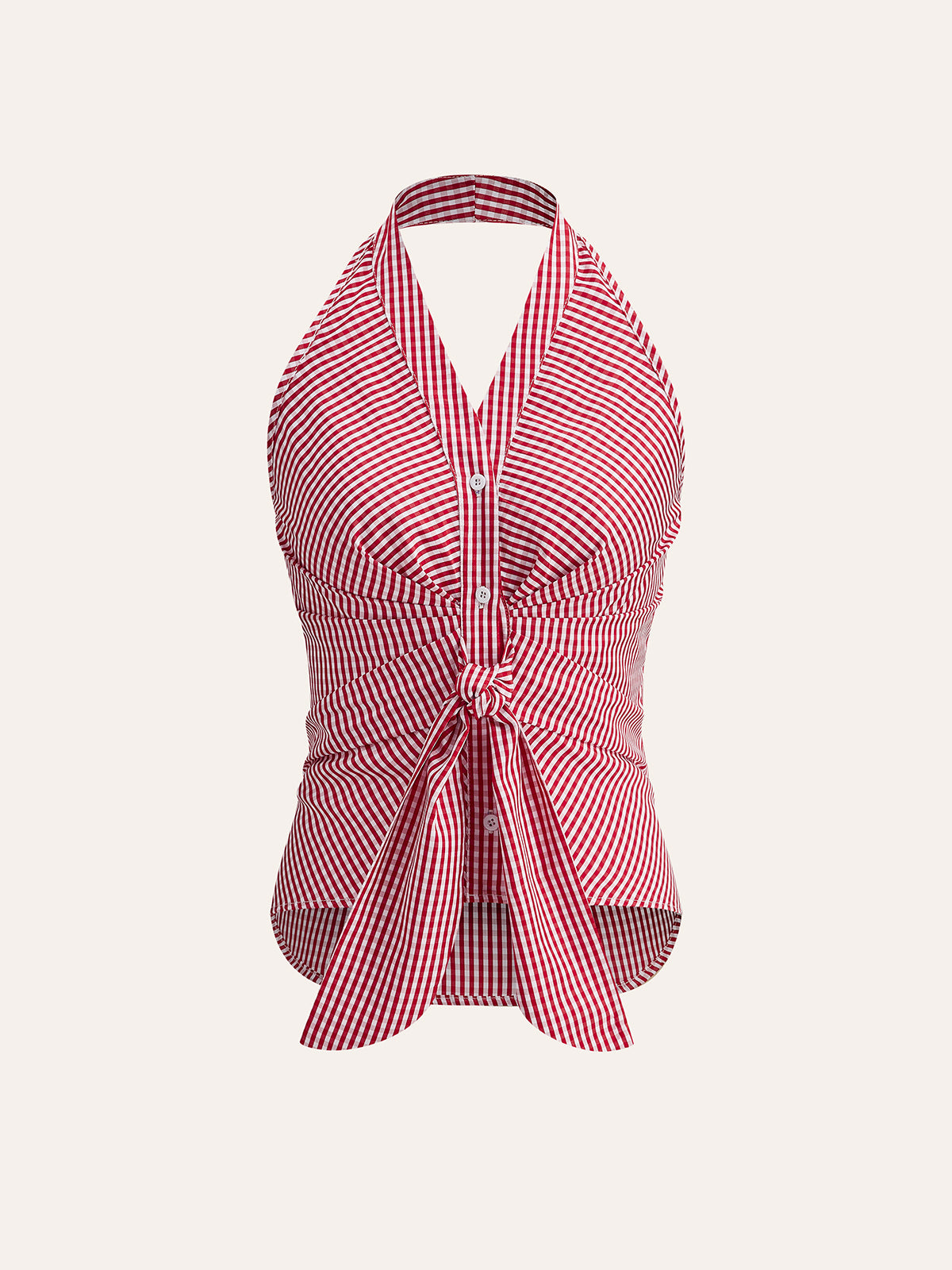 Striped Halter Tie Top-Massicos