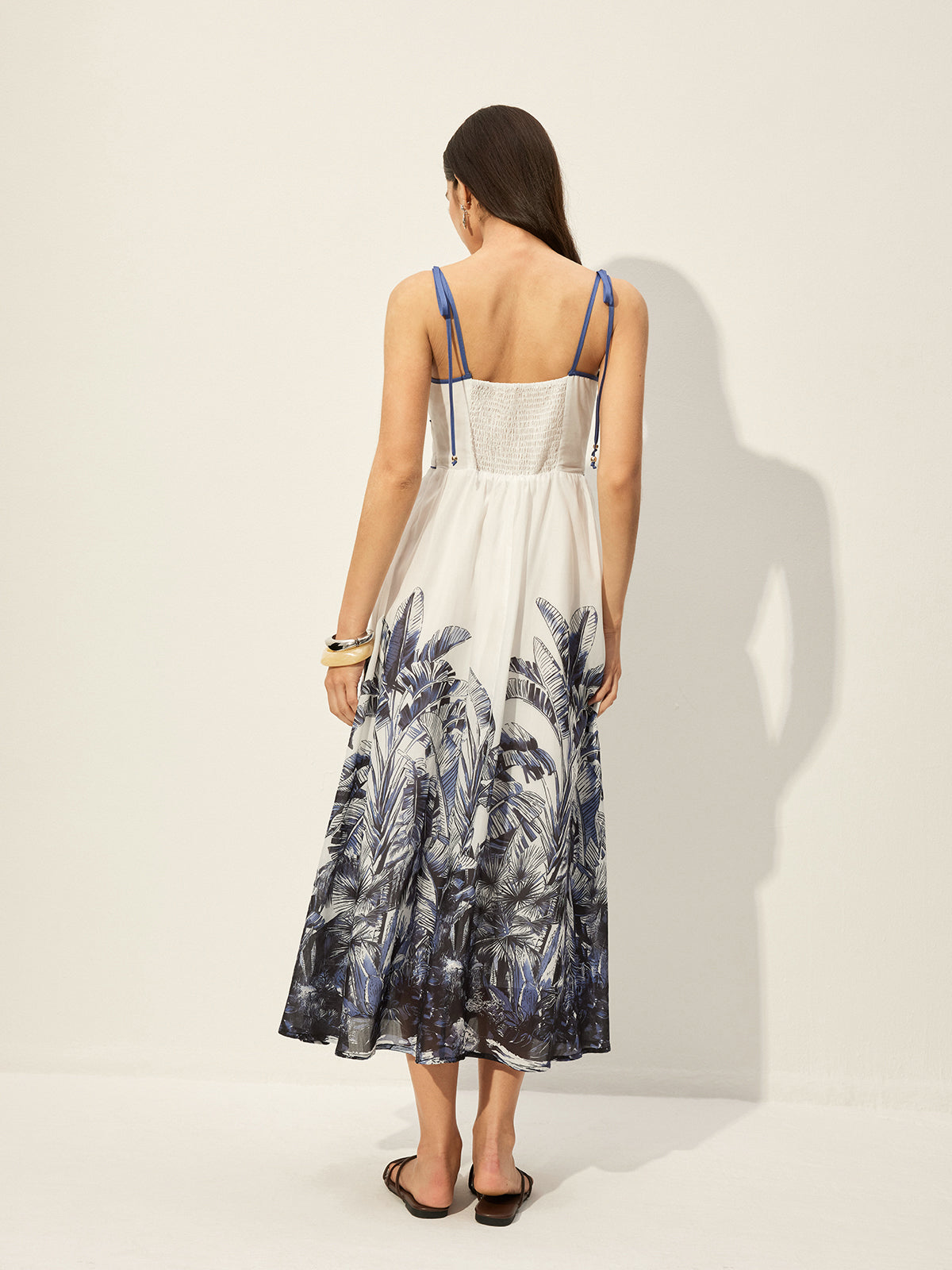 Tropical Print Tie-Strap Dress-Massicos