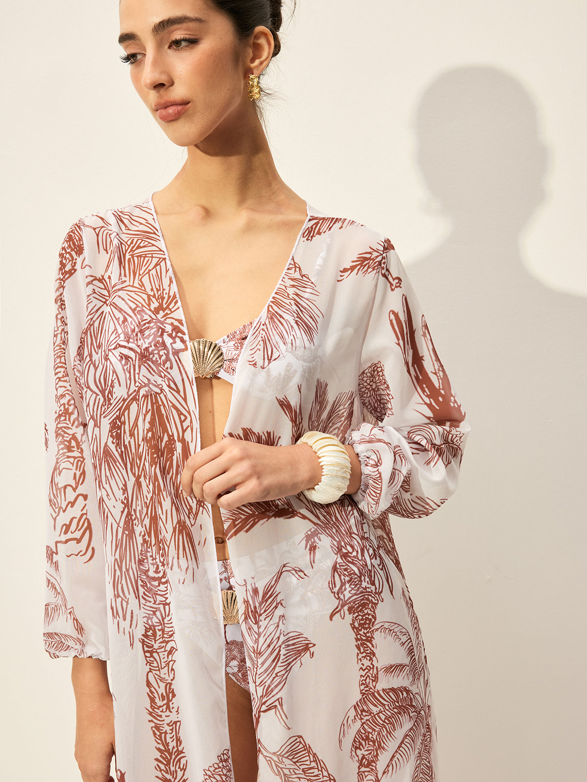 Floral Print Cover-Up Skirt-Massicos