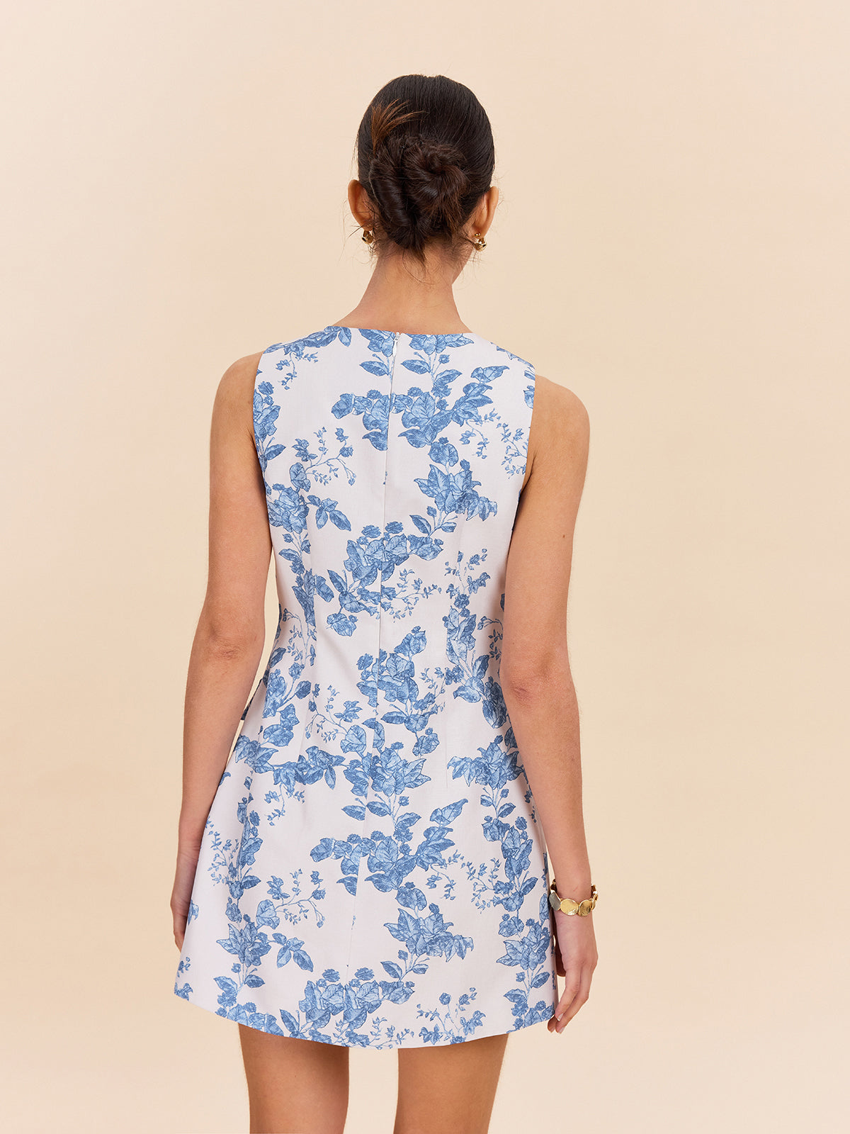 Floral Print Decor Pocket Dress-Massicos