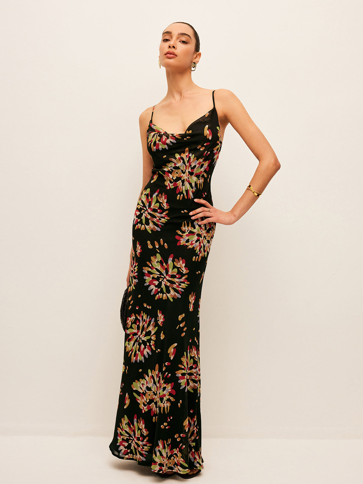 Semi-Sheer Boho Tied Back Chiffon Cami Dress-Massicos