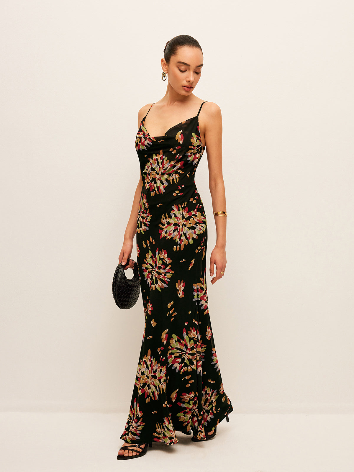 Semi-Sheer Boho Tied Back Chiffon Cami Dress-Massicos