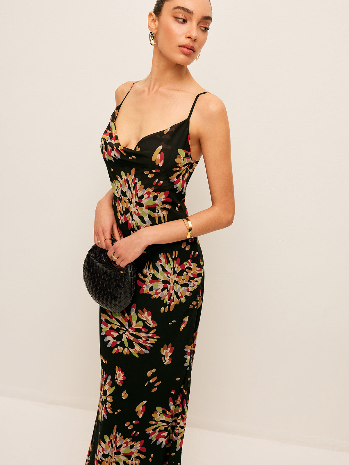 Semi-Sheer Boho Tied Back Chiffon Cami Dress-Massicos