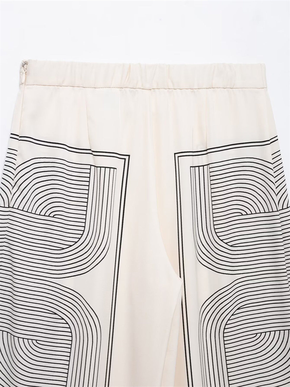 Mid-Waist Geometric Print Wide-Leg Pants-Massicos