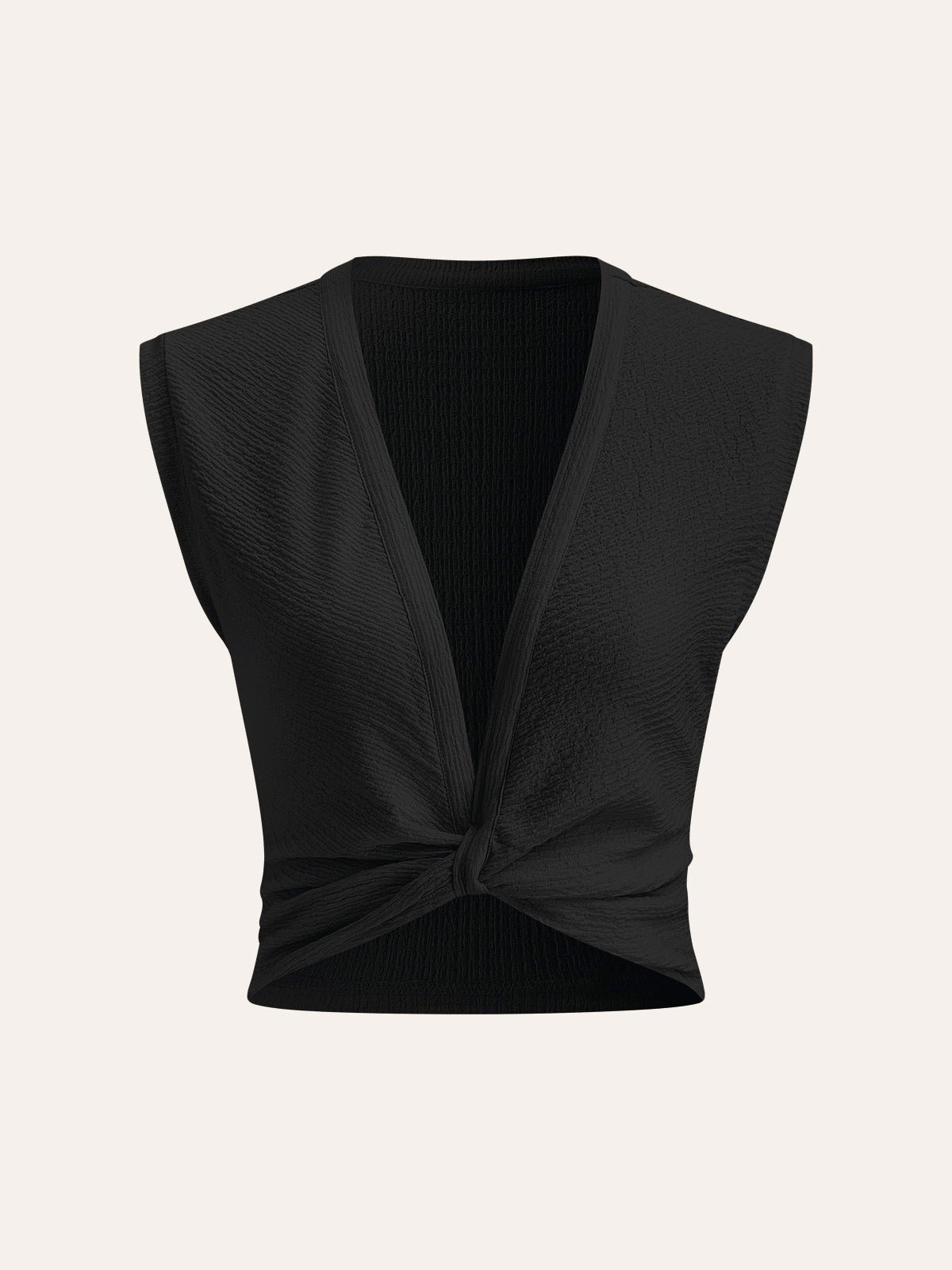 V-Neck Knot Front Sleeveless Top-Massicos